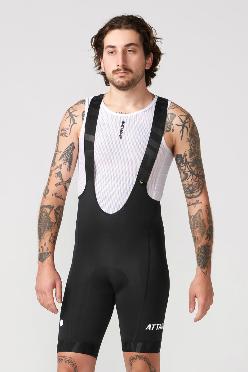 All Day Bib Short 2.0 Black/White Reflective Logo