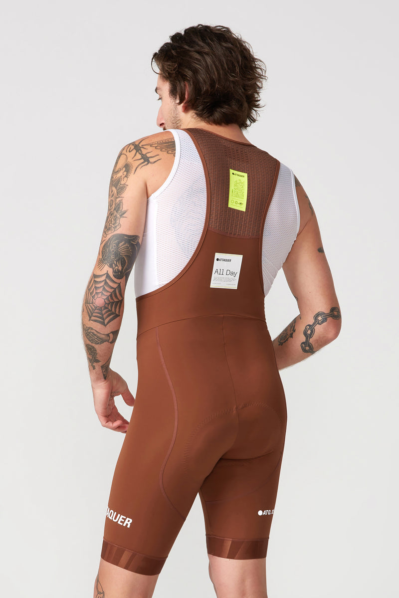 All Day Bib Short 2.0 Burnt Orange/White Reflective Logo