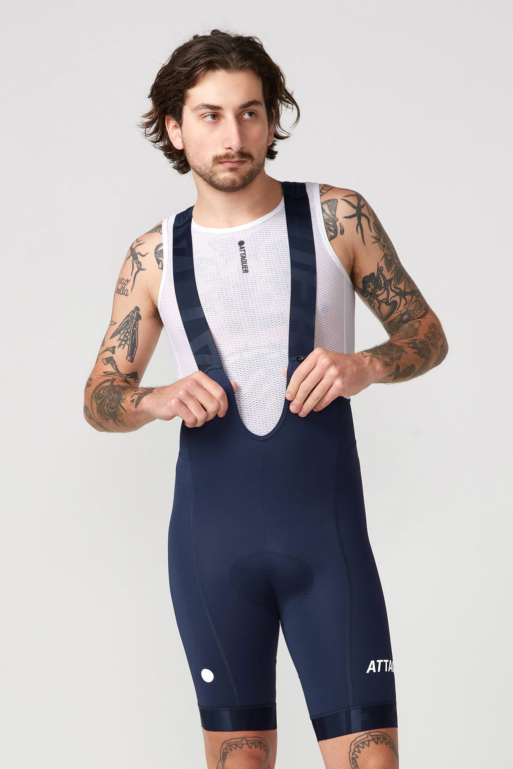 All Day Bib Short 2.0 Navy/White Reflective Logo