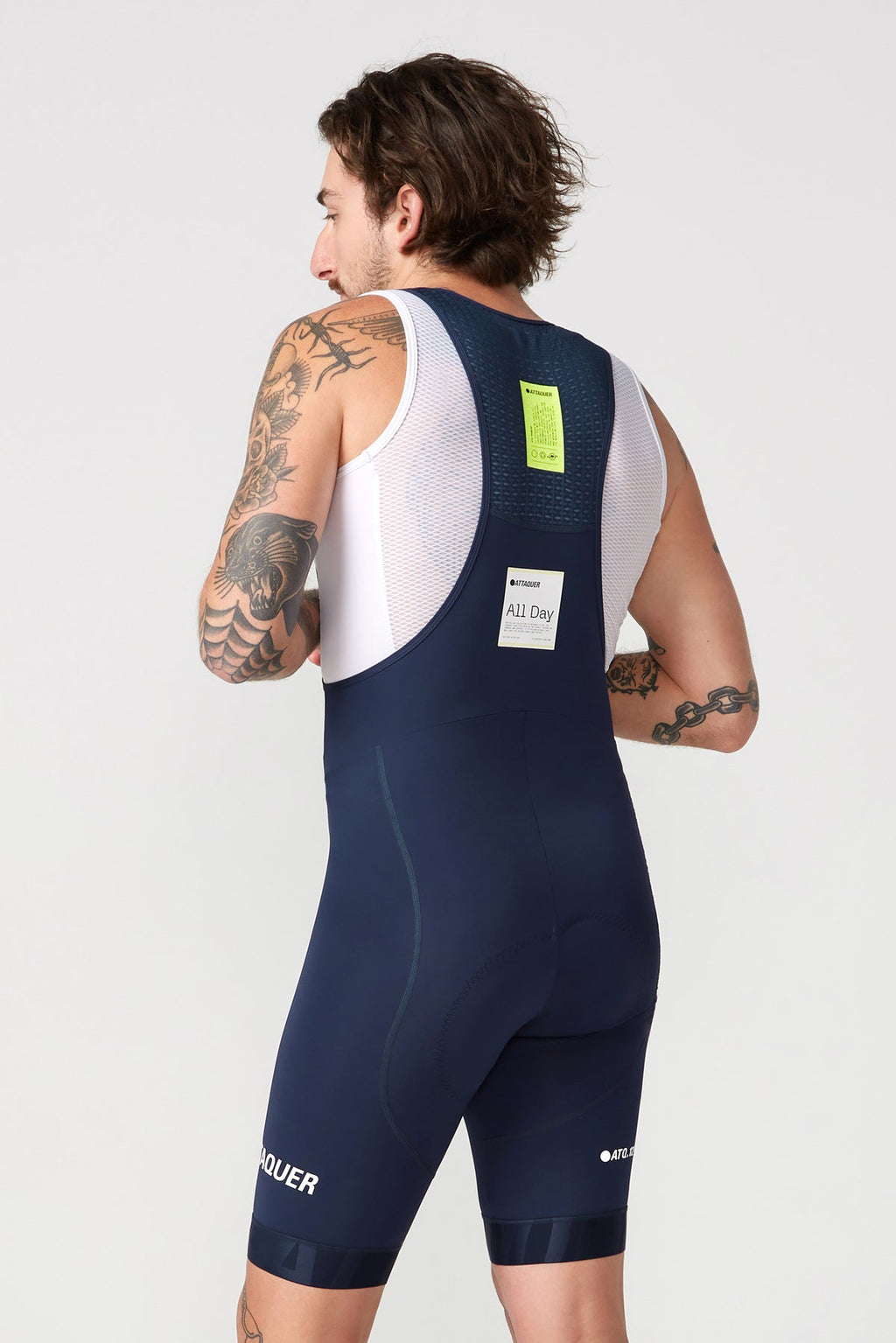 All Day Bib Short 2.0 Navy/White Reflective Logo