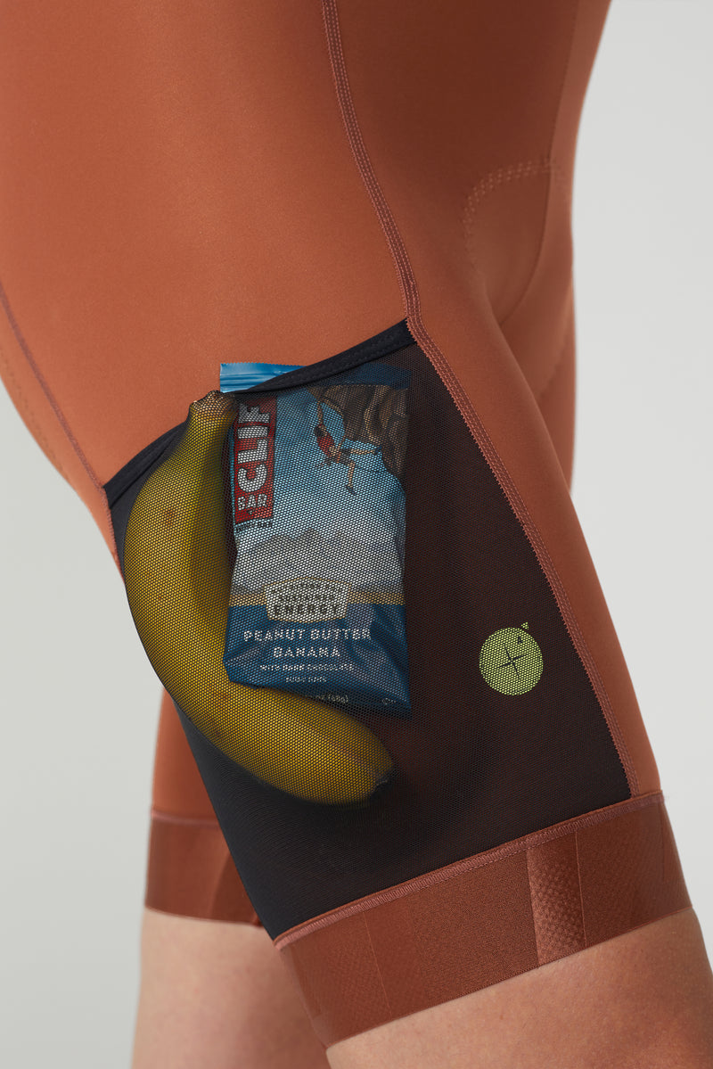 All Day Cargo Bib Burnt Orange/Neon Reflective Logo