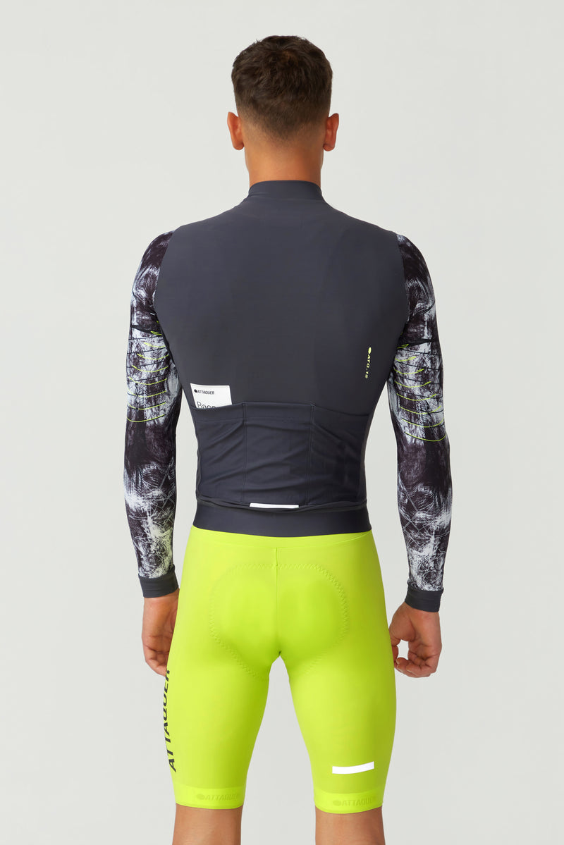 Race Long Sleeved Jersey Erosion Asphalt/Lime