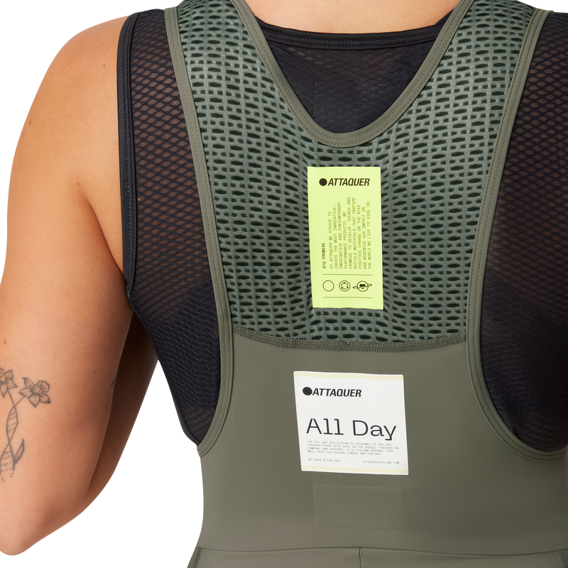 Women's All Day Bib Short Grey Smoke