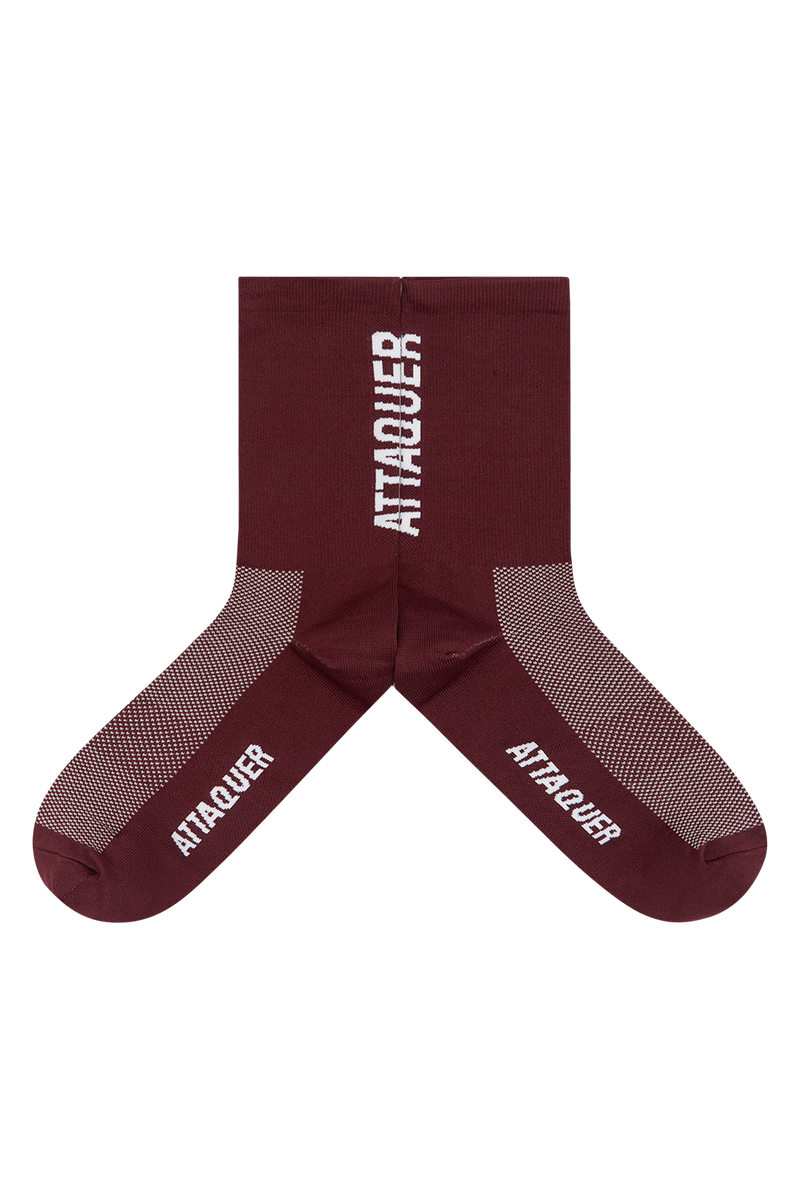 2021 Socks Vertical Logo Burgundy