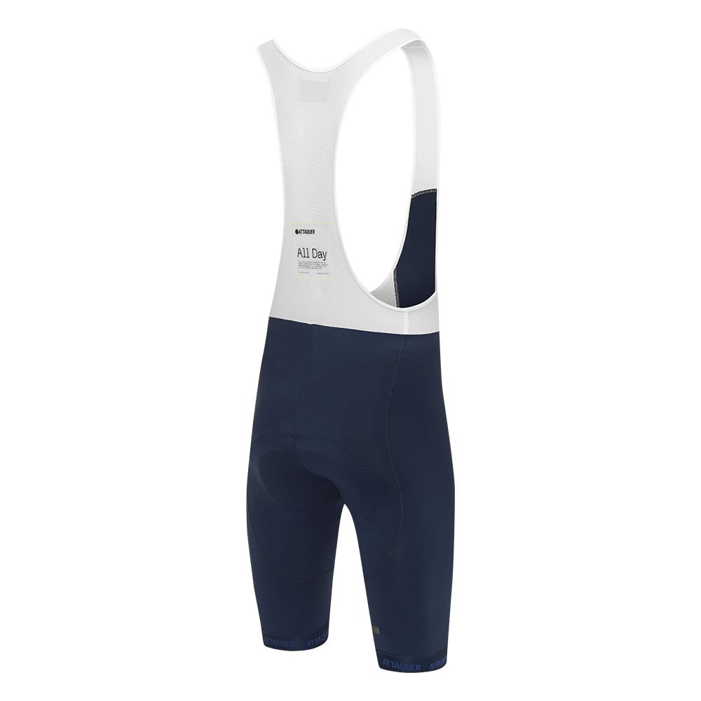 All Day Bib Shorts Navy Reflective Tonal Logo