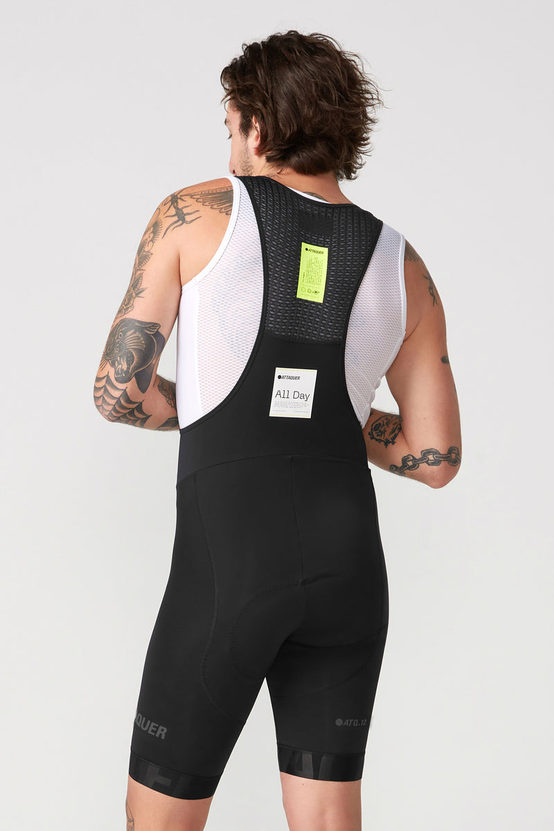 All Day Bib Short 2.0 Black/Tonal Reflective Logo