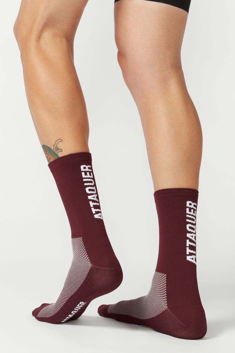 2021 Socks Vertical Logo Burgundy