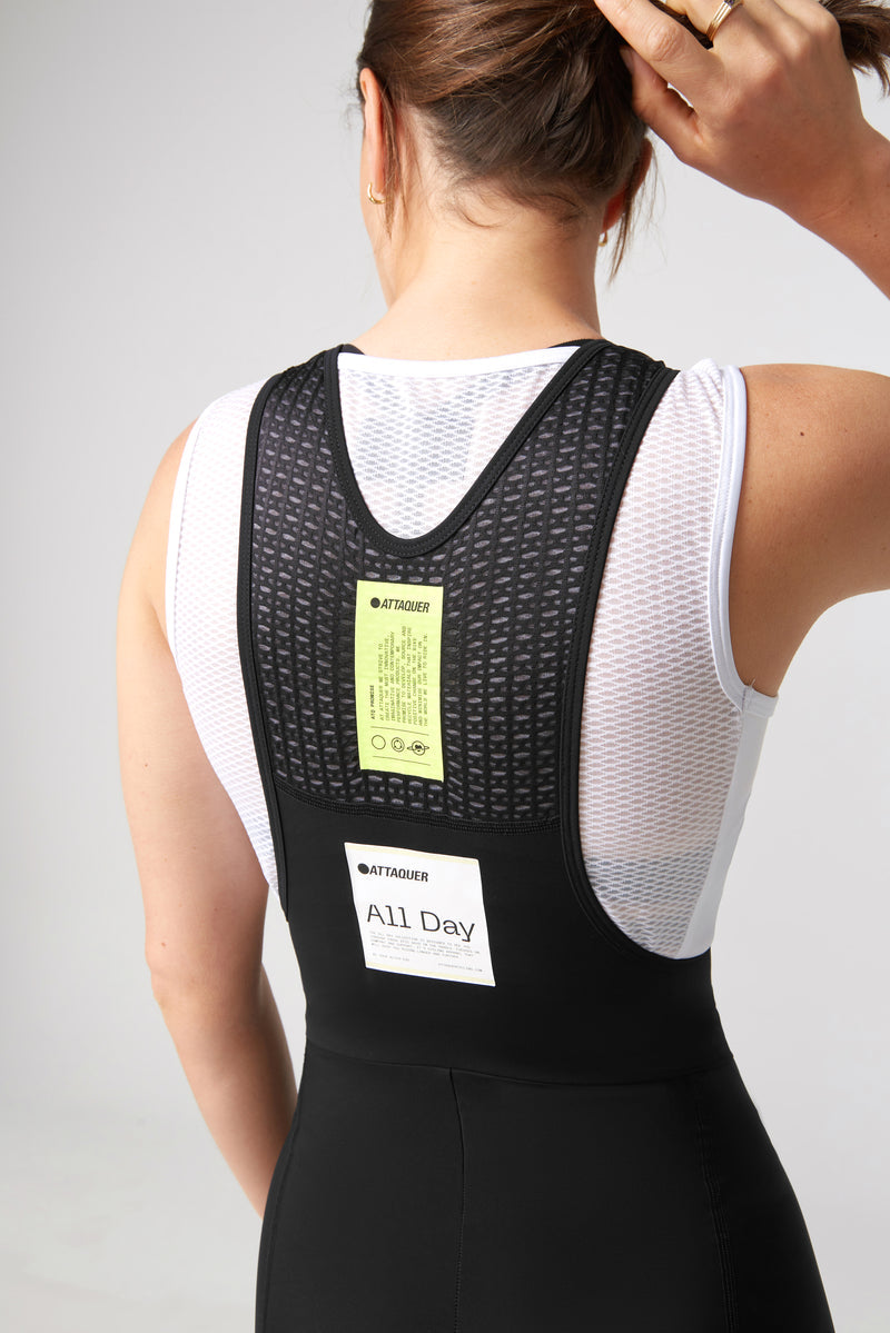Women's All Day Bib Short 2.0 Black/Tonal Reflective Logo