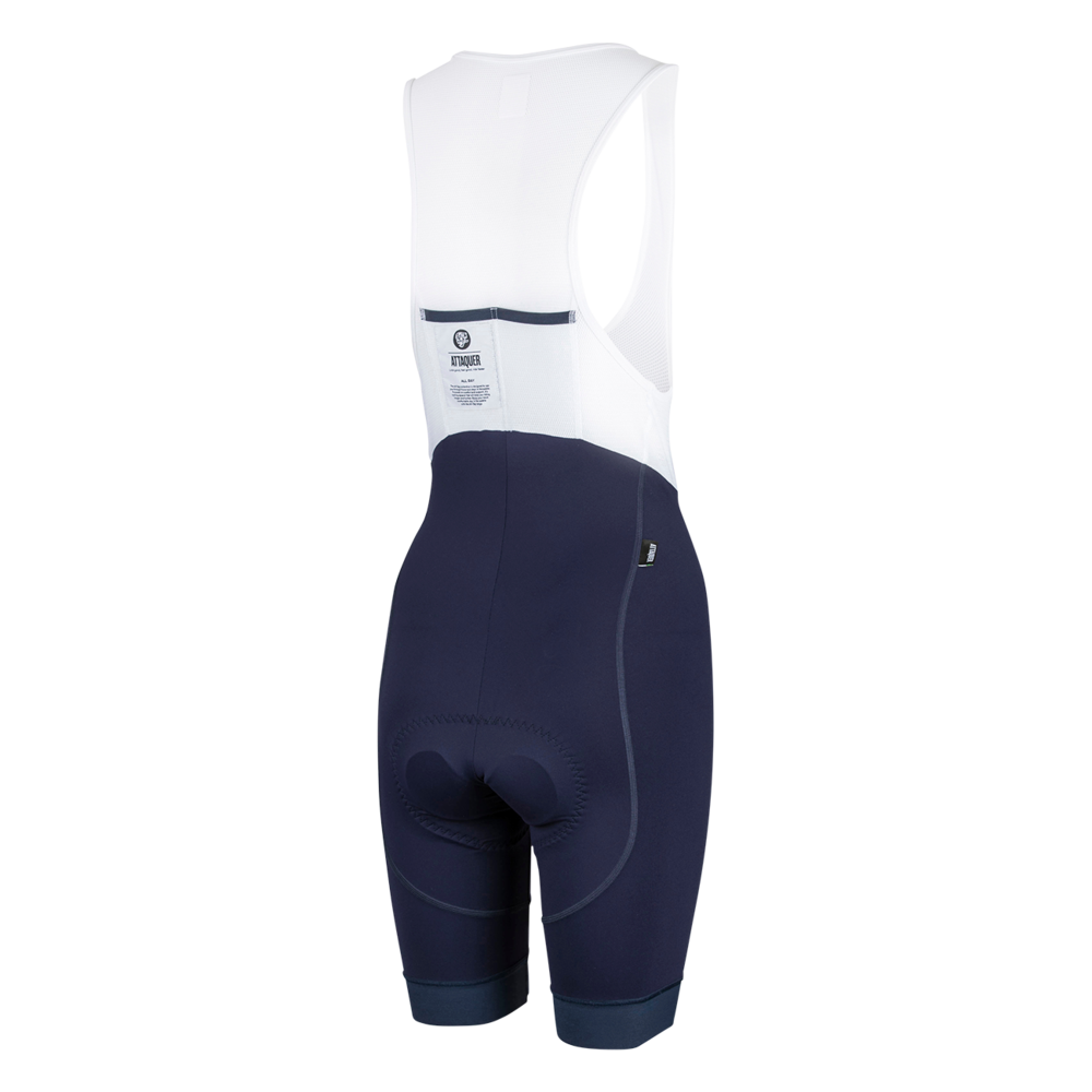 Women's All Day Bib Shorts Navy/Reflective White Logo