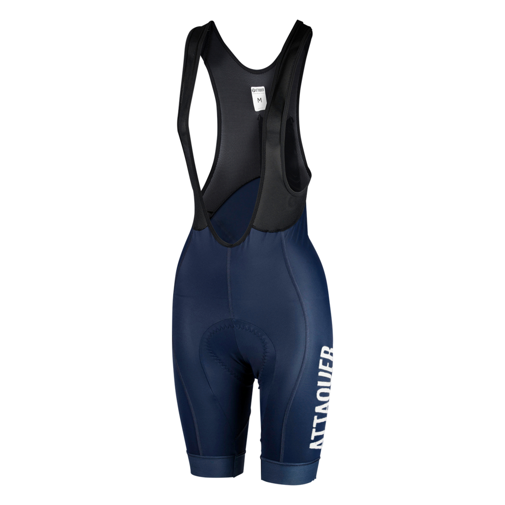 Women's Race Bib Shorts Navy/Reflective White Logo