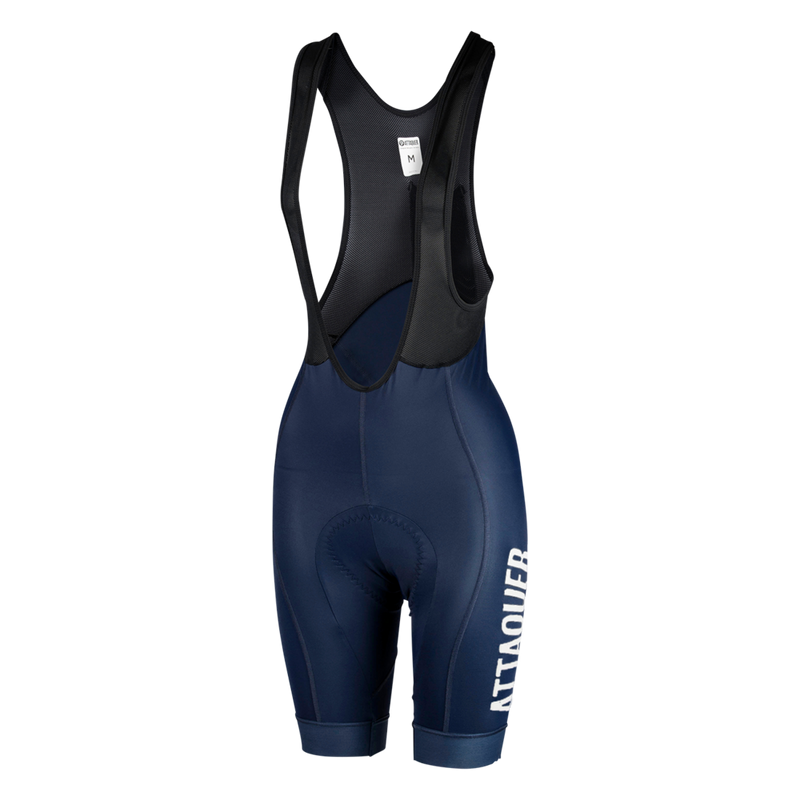 Women's Race Bib Shorts Navy/Reflective White Logo